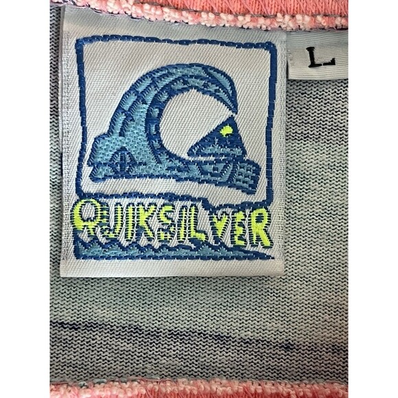 Vintage QUICKSILVER Rugby Stripe T-Shirt Wave Logo Boxy 80’s Surf Skate USA Made - Picture 5 of 7